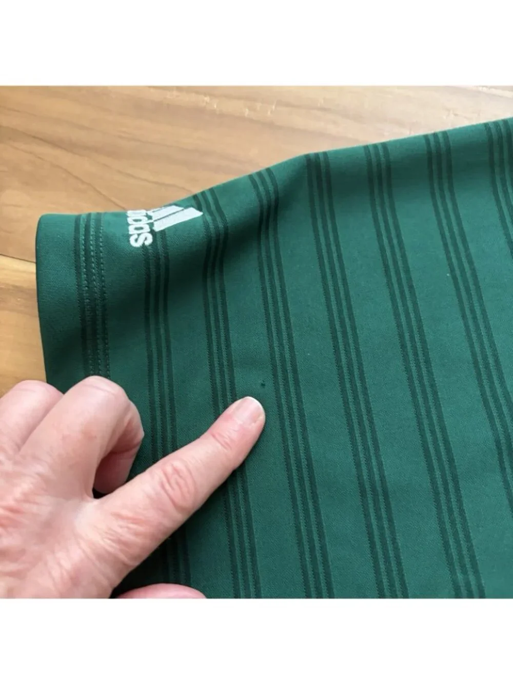 Adidas Climalite Mens XL Polo Shirt Emerald Green Stripe Short Sleeve